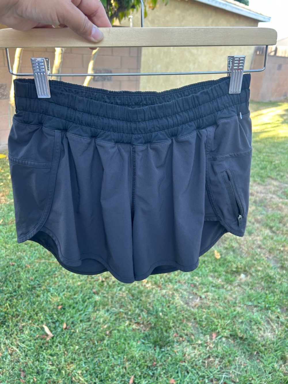 lululemon athletica Black Athletic Shorts with Zip Pocket